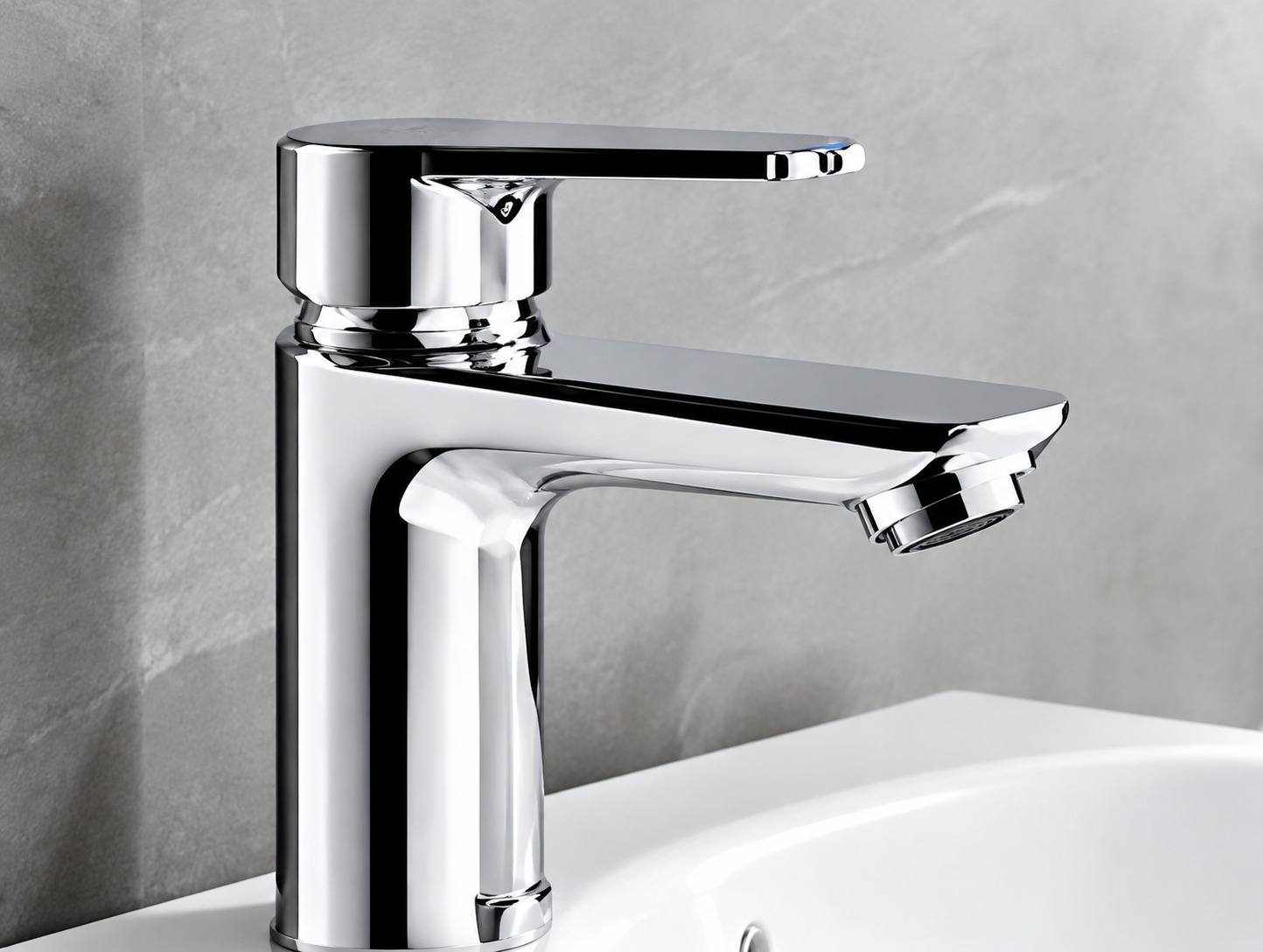 Illustrative basin mixer mood image, not an Amatra model