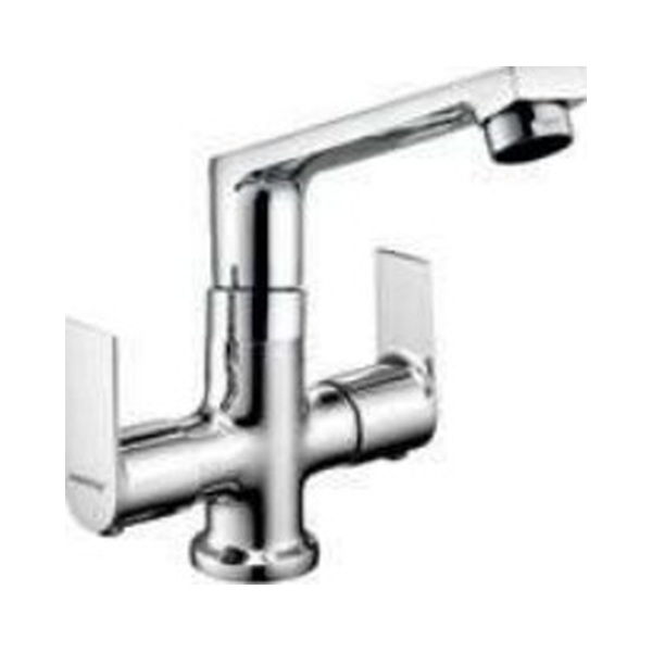BT 514 Center hole basin mixer without popup waste system; 460mm braided hoses