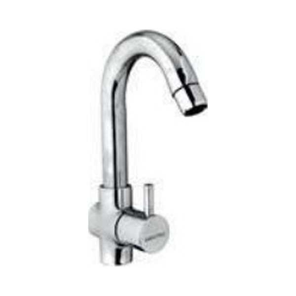 FL 312 J Swan neck tap with swivel J spout and left hand operating knob