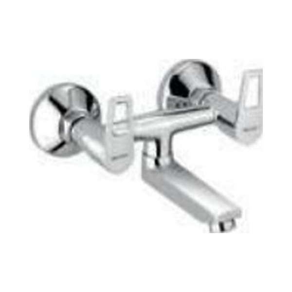 IN 652 Wall mixer non telephonic shower arrangement with connecting legs and wall flanges