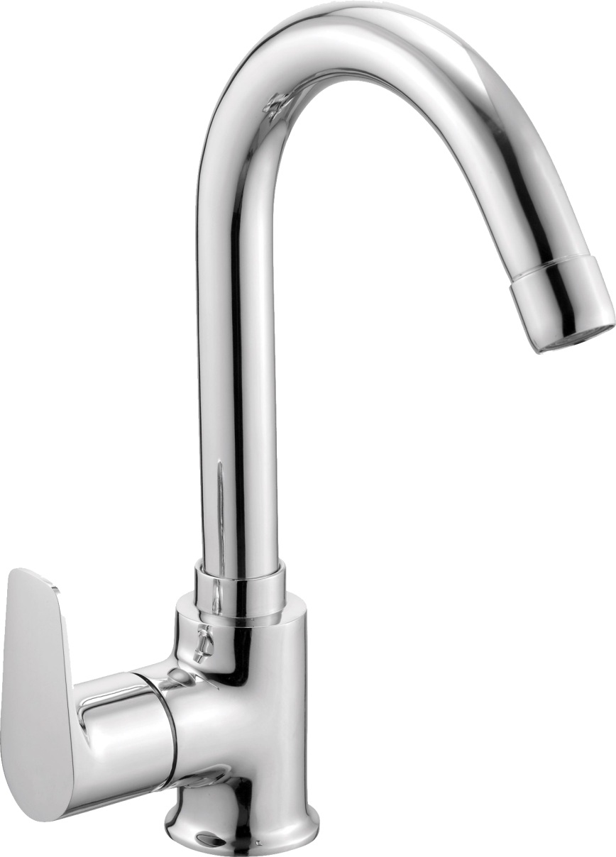 AU 212 J Swan neck tap with swivel J spout and left hand operating knob