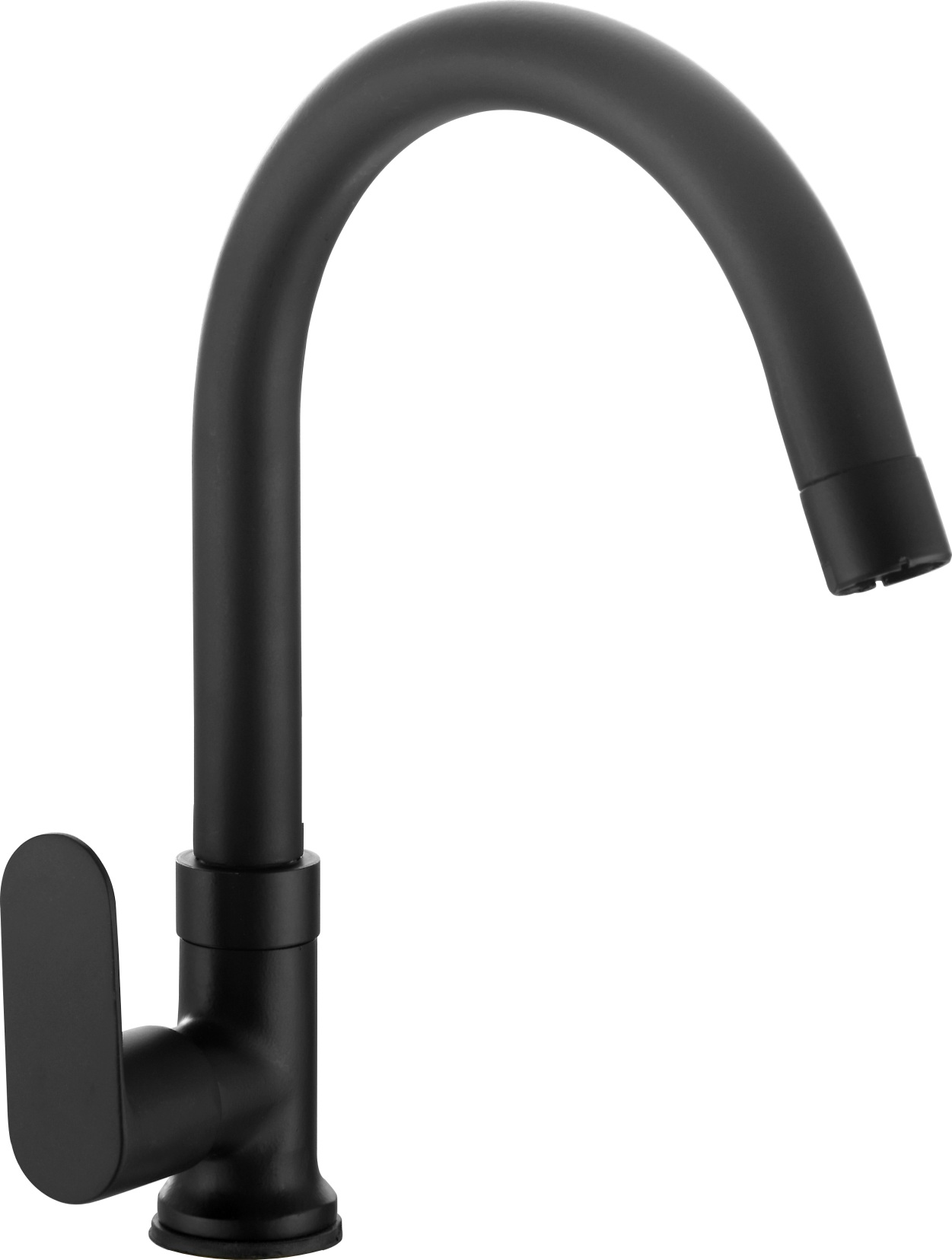 OBK 113 J Swan neck tap with swivel J spout and left hand operating knob