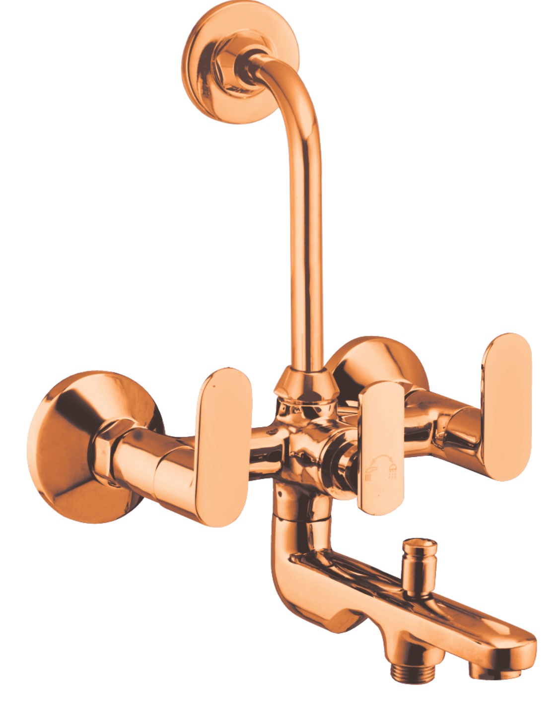 ORG 118 Wall mixer 3 in 1 with hand shower and overhead shower provision; 115mm bend pipe, connecting legs and wall flanges