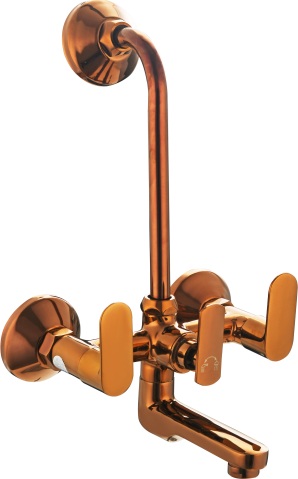 ORG 117 Wall mixer with overhead shower provision; 115mm bend pipe, connecting legs and wall flanges