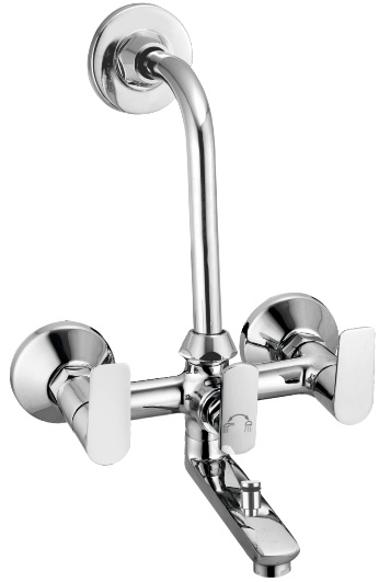 VC 918 Wall mixer 3 in 1 with hand shower and overhead shower provision; 115mm bend pipe, connecting legs and wall flanges