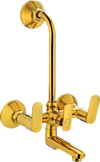 OG 117 Wall mixer with overhead shower provision; 115mm bend pipe, connecting legs and wall flanges