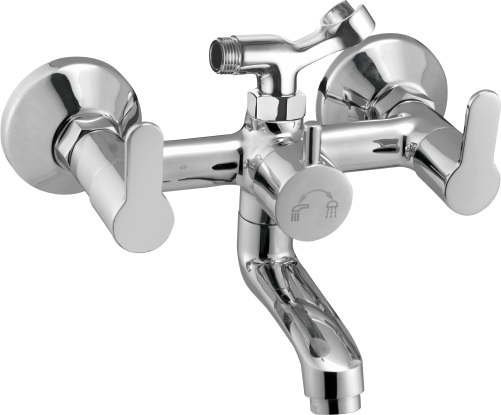 ML 1021 Wall mixer with telephonic shower arrangement (crutch), connecting legs and wall flanges
