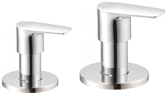 AU 221 Exposed part kit of concealed flush cock with fitting sleeve, operating lever and adjustable wall flange; compatible with 101-102
