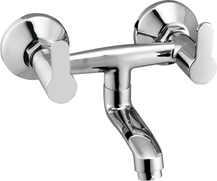 ML 1019 Wall mixer non telephonic shower arrangement with connecting legs and wall flanges