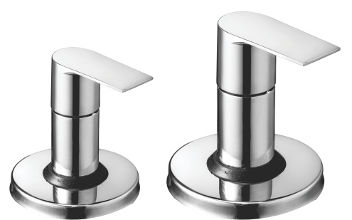 BT 550 Exposed part kit of concealed flush cock with fitting sleeve, operating lever and adjustable wall flange; compatible with 101-102