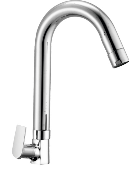 BT 513 J Swan neck tap with swivel J spout and left hand operating knob