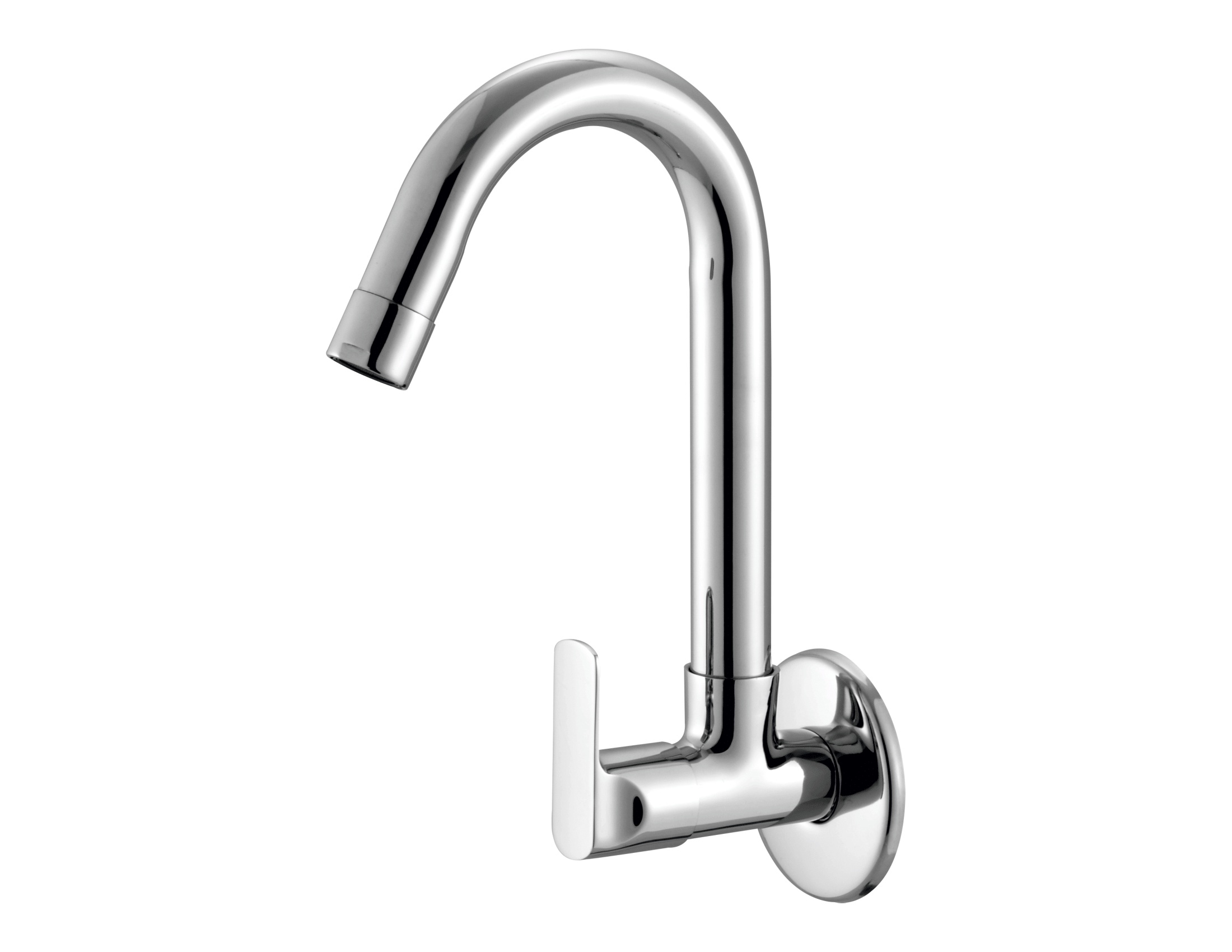 SR 811 J Sink cock with swivel J spout and wall flange, wall mounted