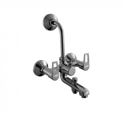 IN 618 Wall mixer 3 in 1 with hand shower and overhead shower provision; 115mm bend pipe, connecting legs and wall flanges