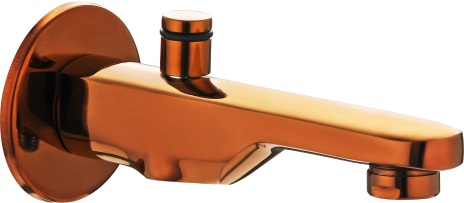 ORG 115 Bath tub spout with wall flange and button arrangement for telephonic shower