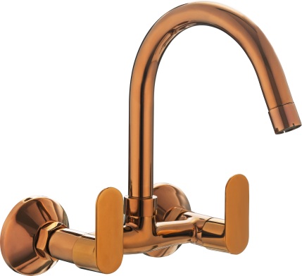ORG 120 Sink mixer with swivel spout and wall flange, wall mounted