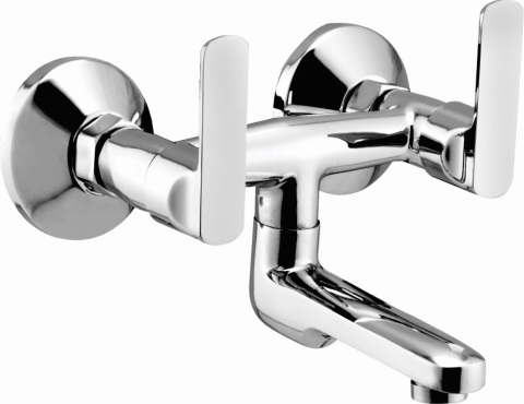 OD 1119 Wall mixer non telephonic shower arrangement with connecting legs and wall flanges