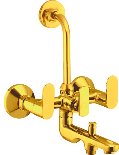OG 118 Wall mixer 3 in 1 with provision for bath hand shower and overhead shower; 115mm bend pipe, connecting legs and wall flanges
