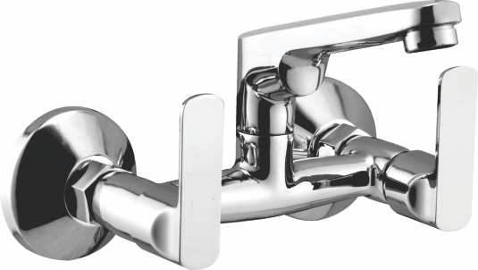 OD 1120 Sink mixer with swivel spout and wall flange, wall mounted