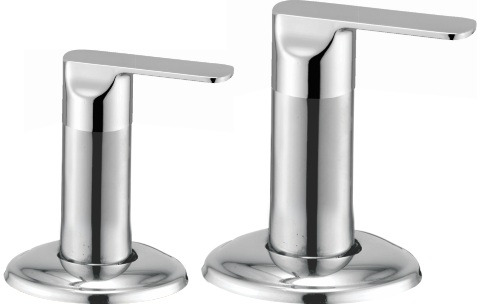 OD 1150 Exposed part kit of concealed flush cock with fitting sleeve, operating lever and adjustable wall flange; compatible with 101-102