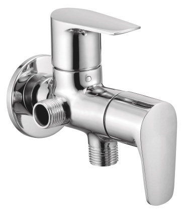 AU 210 Angular stop cock 2 way with wall flange