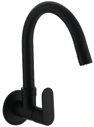 OBK 111 J Sink cock with swivel J spout and wall flange, wall mounted