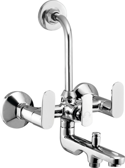 OC 118 Wall mixer 3 in 1 with hand shower and overhead shower provision; 115mm bend pipe, connecting legs and wall flanges