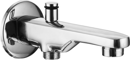 OD 1115 Bath tub spout with wall flange and button arrangement for telephonic shower