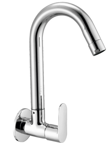 OC 111 J Sink cock with swivel J spout and wall flange, wall mounted