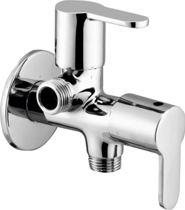 ML 1009 Angular stop cock 2 way with wall flange