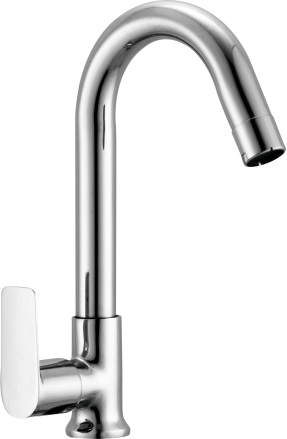 VC 912 J Swan neck tap with swivel J spout and left hand operating knob