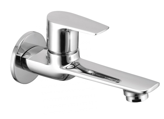 AU 202 Bib cock long body with wall flange