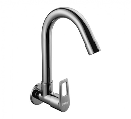 IN 611 J Sink cock with swivel J spout and wall flange, wall mounted