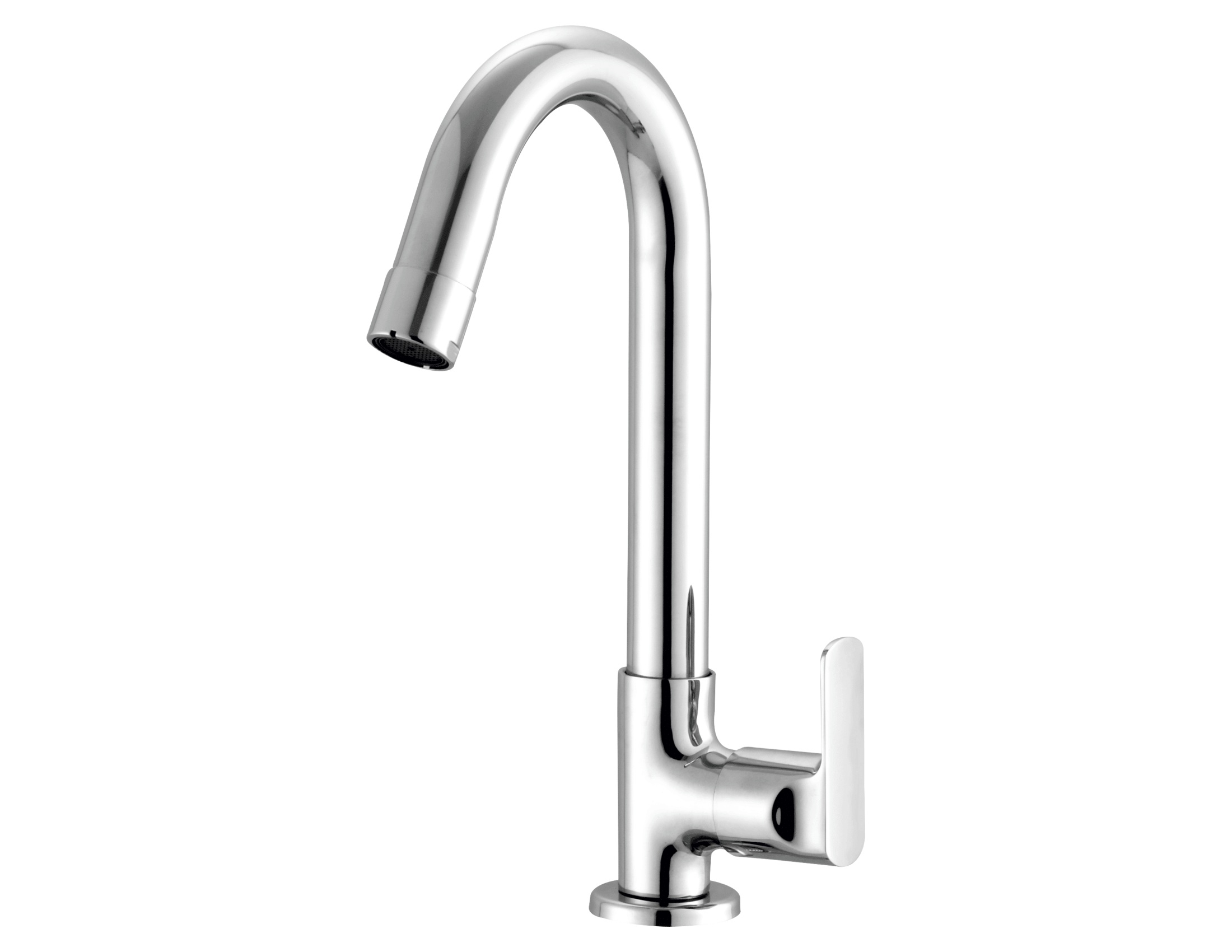 SR 813 J Swan neck tap with swivel J spout and left hand operating knob