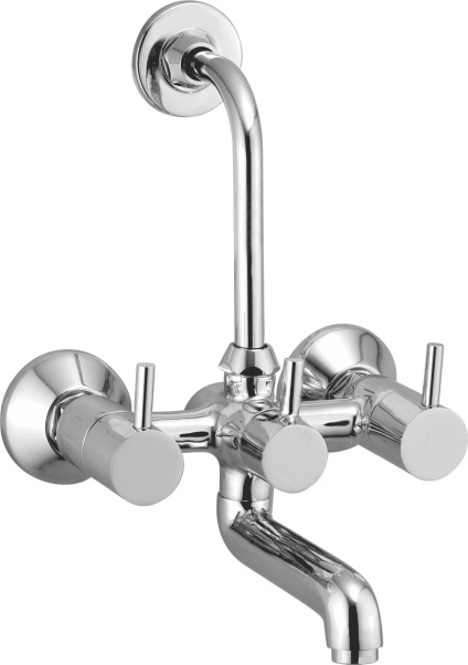 TR 1217 Wall mixer with overhead shower provision; 115mm bend pipe, connecting legs and wall flanges