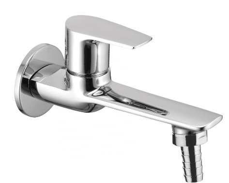 AU 222 Bib cock nozzle with wall flange