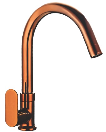 ORG 113 J Swan neck tap with swivel J spout and left hand operating knob