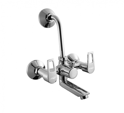IN 617 Wall mixer with overhead shower provision; 115mm bend pipe, connecting legs and wall flanges