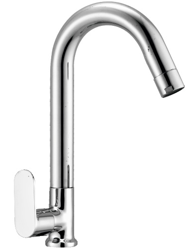 OC 113 J Swan neck tap with swivel J spout and left hand operating knob