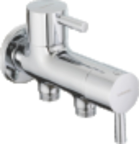 FL 309 Angular stop cock 2 way with wall flange