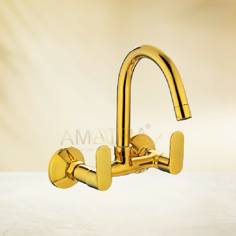 Sink mixer with swivel spout & wall flange (Wall Mounted)
